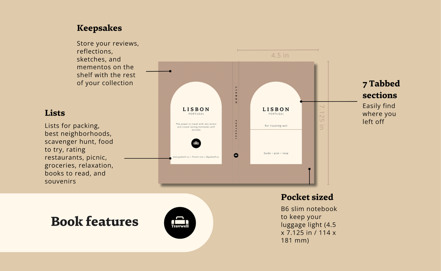Portugal Travel Planner: A Lisbon Guidebook for a Beautiful, Organized Trip Book by Travwell