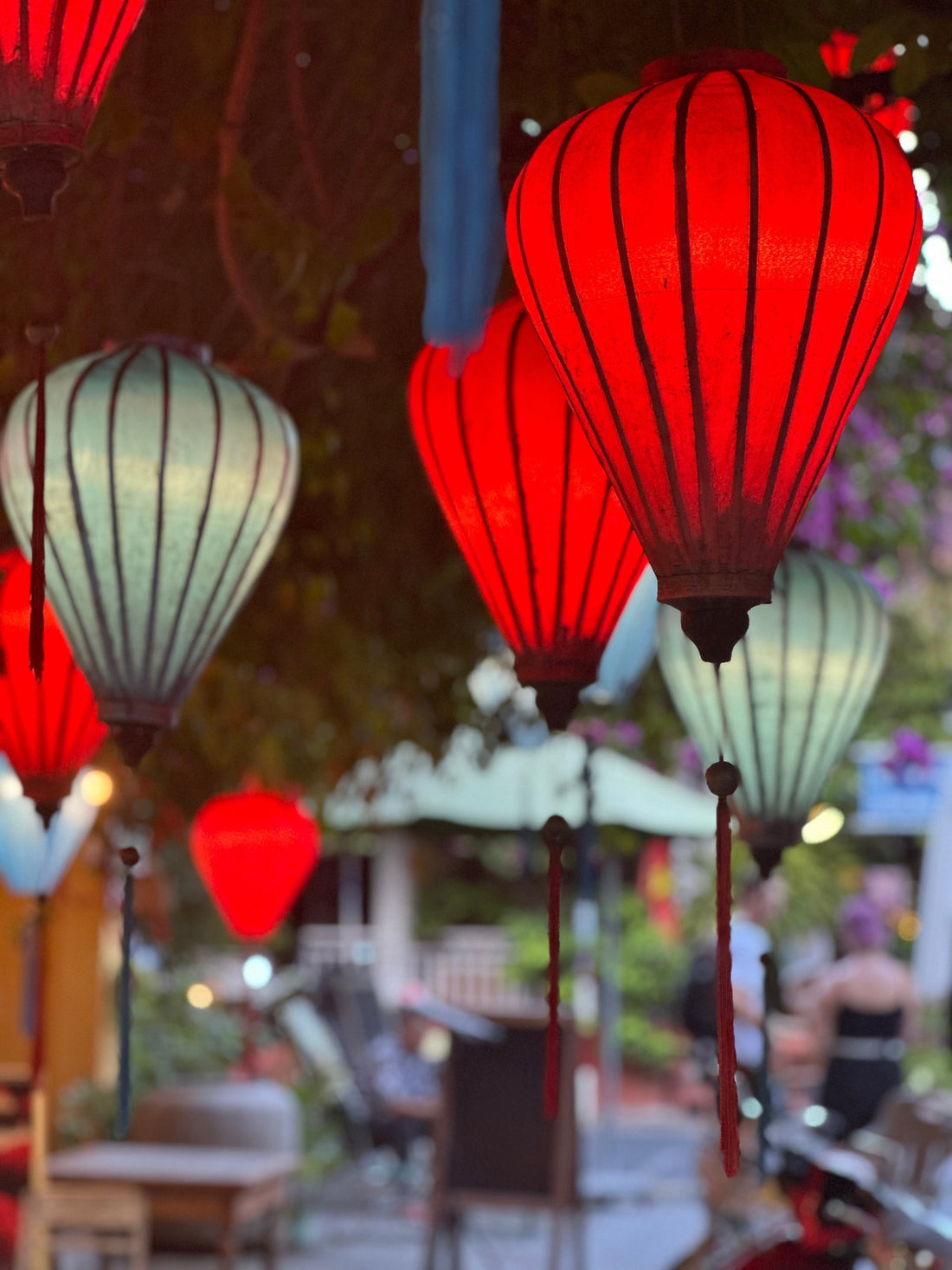 Hoi An Vietnam lanterns lit at night