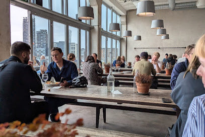 Modern restaurant on the harbor in Malmo Sweden