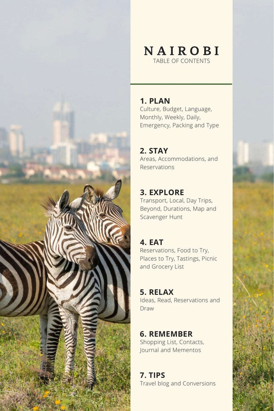 Nairobi Travel Planner of Kenya Safari Routes, Culture, & City Tips Book by Travwell